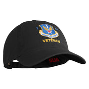 First Air Force Veteran Embroidered Pigment Dyed Cap - Black OSFM