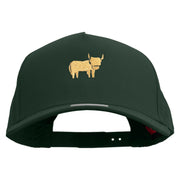 Highland Cattle Solid Cotton Twill 5 Panel Prostyle Snap Cap - Dk-Green OSFM