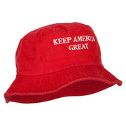 Keep America Great Two Line Letters Embroidered Dyed Bucket Hat