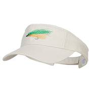 Green Fly Fishing Embroidered Pro Style Cotton Washed Visor