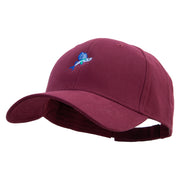 Flying Fish Embroidered Brushed Bull Denim Low Profile Cap - Maroon OSFM