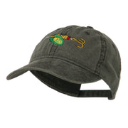 Fishing Green Spinner Embroidered Washed Cap