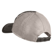 Vintage Wording Embroidered Low Profile Cotton Mesh Cap - Black OSFM