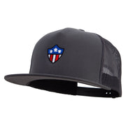 American Shield 5 Panel Mesh Trucker Snapback Cap - Charcoal OSFM