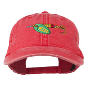 Fishing Green Spinner Embroidered Washed Cap