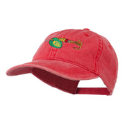 Fishing Green Spinner Embroidered Washed Cap