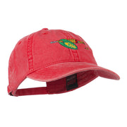 Fishing Green Spinner Embroidered Washed Cap