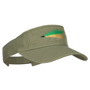 Green Fly Fishing Embroidered Pro Style Cotton Washed Visor