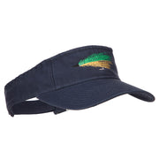 Green Fly Fishing Embroidered Pro Style Cotton Washed Visor