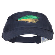 Green Fly Fishing Embroidered Pro Style Cotton Washed Visor