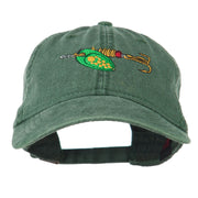 Fishing Green Spinner Embroidered Washed Cap