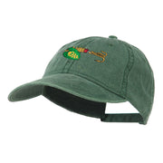 Fishing Green Spinner Embroidered Washed Cap