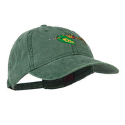 Fishing Green Spinner Embroidered Washed Cap