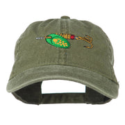 Fishing Green Spinner Embroidered Washed Cap