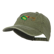 Fishing Green Spinner Embroidered Washed Cap