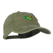 Fishing Green Spinner Embroidered Washed Cap