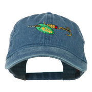 Fishing Green Spinner Embroidered Washed Cap