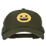 Grinning Emoji Patched Unstructured Washed Cap