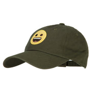 Grinning Emoji Patched Unstructured Washed Cap