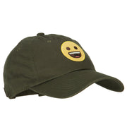 Grinning Emoji Patched Unstructured Washed Cap