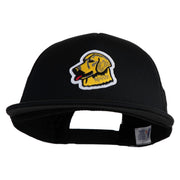 Golden Retriever Patched Flat Bill Trucker Snapback Cap - Black OSFM