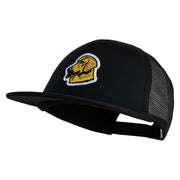Golden Retriever Patched Flat Bill Trucker Snapback Cap - Black OSFM