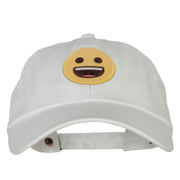 Grinning Emoji Patched Unstructured Washed Cap