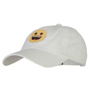 Grinning Emoji Patched Unstructured Washed Cap