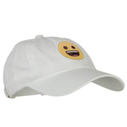 Grinning Emoji Patched Unstructured Washed Cap