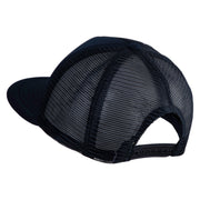 Golden Retriever Patched Flat Bill Trucker Snapback Cap - Navy OSFM