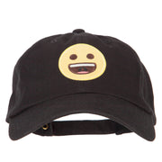 Grinning Emoji Patched Unstructured Washed Cap