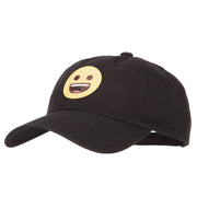 Grinning Emoji Patched Unstructured Washed Cap