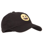 Grinning Emoji Patched Unstructured Washed Cap