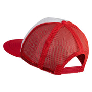 Golden Retriever Patched Flat Bill Trucker Snapback Cap - White-Red OSFM
