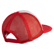 Golden Retriever Patched Flat Bill Trucker Snapback Cap - White-Red OSFM