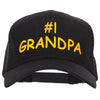 Number 1 Grandpa Heat Transfer Solid Cotton Mesh Pro Style Cap