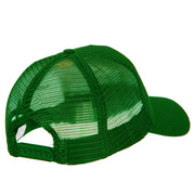 Number 1 Grandpa Heat Transfer Solid Cotton Mesh Pro Style Cap