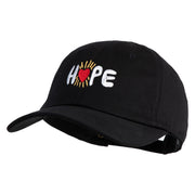 Hope Heart Embroidered Unstructured Cotton Twill Cap - Black OSFM