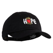 Hope Heart Embroidered Unstructured Cotton Twill Cap - Black OSFM