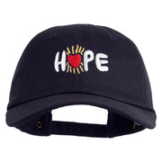 Hope Heart Embroidered Unstructured Cotton Twill Cap - Navy OSFM