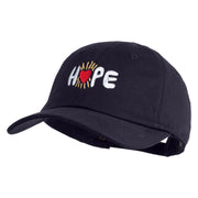 Hope Heart Embroidered Unstructured Cotton Twill Cap - Navy OSFM