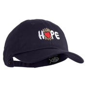Hope Heart Embroidered Unstructured Cotton Twill Cap - Navy OSFM
