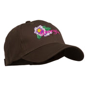 USA State Georgia Flower Embroidered Organic Cotton Cap