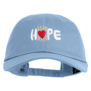 Hope Heart Embroidered Unstructured Cotton Twill Cap - Blue OSFM
