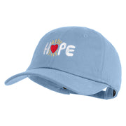 Hope Heart Embroidered Unstructured Cotton Twill Cap - Blue OSFM