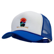 Wyoming YellowStone National Park Embroidered Summer Foam Mesh Trucker Cap - Royal OSFM