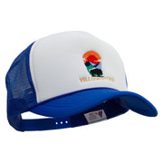 Wyoming YellowStone National Park Embroidered Summer Foam Mesh Trucker Cap - Royal OSFM