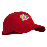 USA State Georgia Flower Embroidered Organic Cotton Cap