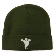 Halloween Spooky Ghost Embroidered Long Beanie