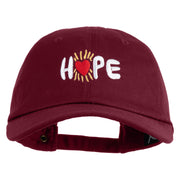Hope Heart Embroidered Unstructured Cotton Twill Cap - Wine OSFM